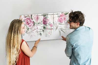 Tableau effaçable magnétique Panneau floral pour photos et notes
