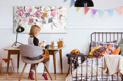 Tableau effaçable magnétique Panneau floral pour photos et notes