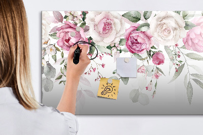Tableau effaçable magnétique Panneau floral pour photos et notes