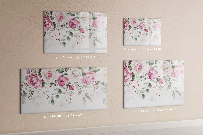 Tableau effaçable magnétique Panneau floral pour photos et notes