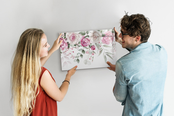 Tableau effaçable magnétique Panneau floral pour photos et notes