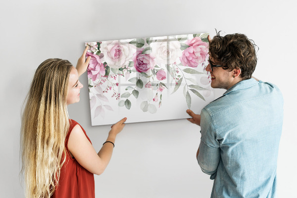 Tableau effaçable magnétique Panneau floral pour photos et notes