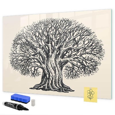Tableau magnétique effaçable Un arbre à souvenirs avec un emplacement pour les photos