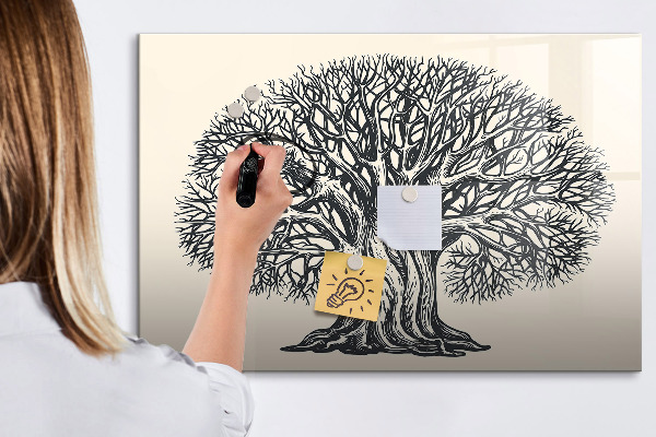 Tableau magnétique effaçable Un arbre à souvenirs avec un emplacement pour les photos