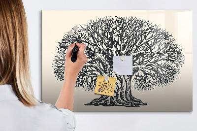 Tableau magnétique effaçable Un arbre à souvenirs avec un emplacement pour les photos