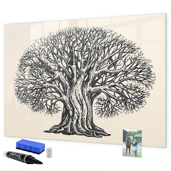 Tableau magnétique effaçable Un arbre à souvenirs avec un emplacement pour les photos