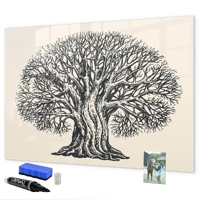 Tableau magnétique effaçable Un arbre à souvenirs avec un emplacement pour les photos