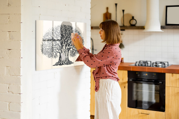Tableau magnétique effaçable Un arbre à souvenirs avec un emplacement pour les photos