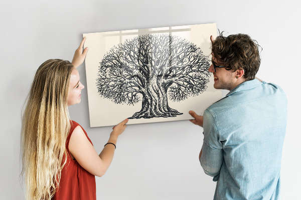 Tableau magnétique effaçable Un arbre à souvenirs avec un emplacement pour les photos