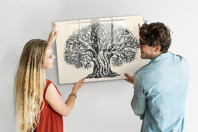Tableau magnétique effaçable Un arbre à souvenirs avec un emplacement pour les photos