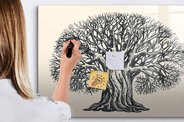 Tableau magnétique effaçable Un arbre à souvenirs avec un emplacement pour les photos