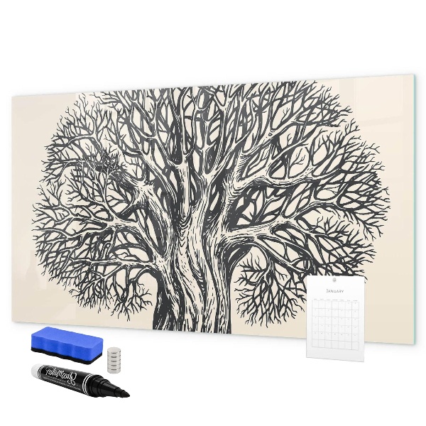 Tableau magnétique effaçable Un arbre à souvenirs avec un emplacement pour les photos