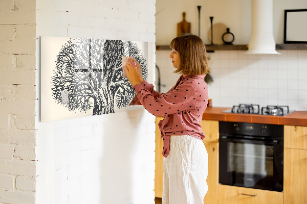 Tableau magnétique effaçable Un arbre à souvenirs avec un emplacement pour les photos