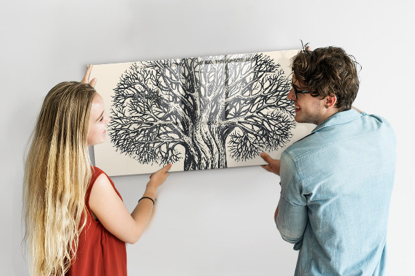 Tableau magnétique effaçable Un arbre à souvenirs avec un emplacement pour les photos