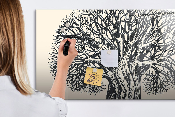 Tableau magnétique effaçable Un arbre à souvenirs avec un emplacement pour les photos