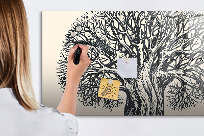 Tableau magnétique effaçable Un arbre à souvenirs avec un emplacement pour les photos