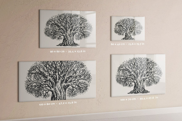 Tableau magnétique effaçable Un arbre à souvenirs avec un emplacement pour les photos