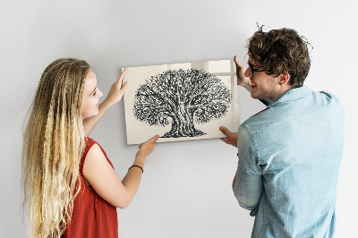 Tableau magnétique effaçable Un arbre à souvenirs avec un emplacement pour les photos