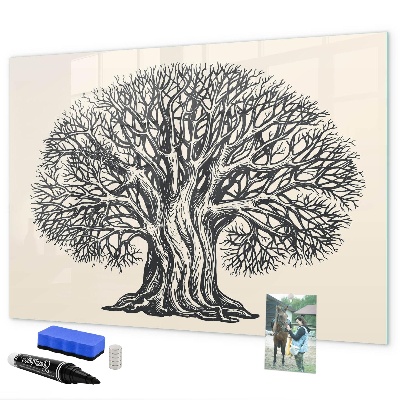 Tableau magnétique effaçable Un arbre à souvenirs avec un emplacement pour les photos
