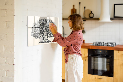 Tableau magnétique effaçable Un arbre à souvenirs avec un emplacement pour les photos