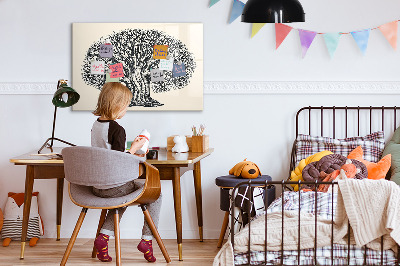 Tableau magnétique effaçable Un arbre à souvenirs avec un emplacement pour les photos