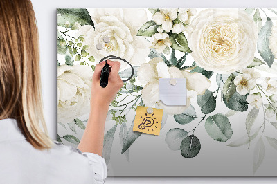 Tableau effaçable magnétique Motif floral avec espace pour photos