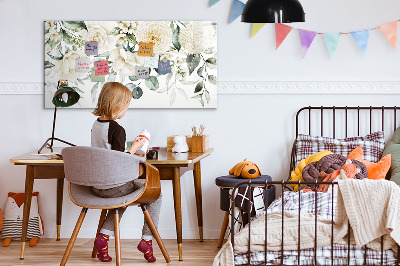 Tableau effaçable magnétique Motif floral avec espace pour photos