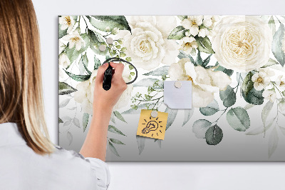 Tableau effaçable magnétique Motif floral avec espace pour photos