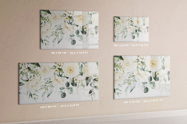 Tableau effaçable magnétique Motif floral avec espace pour photos