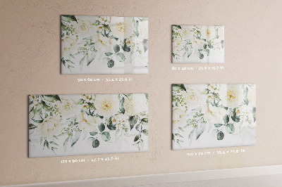 Tableau effaçable magnétique Motif floral avec espace pour photos