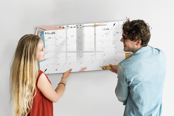 Tableau magnétique effaçable Agenda photo avec marqueur et gomme