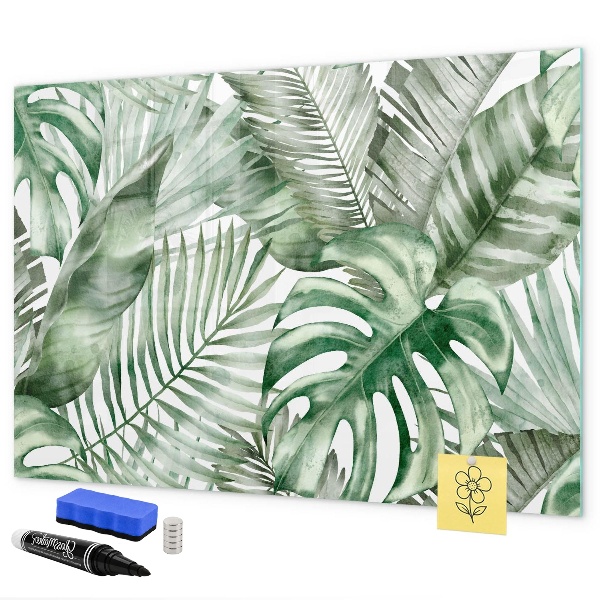 Tableau effaçable magnétique Affiche verte avec photos et accessoires