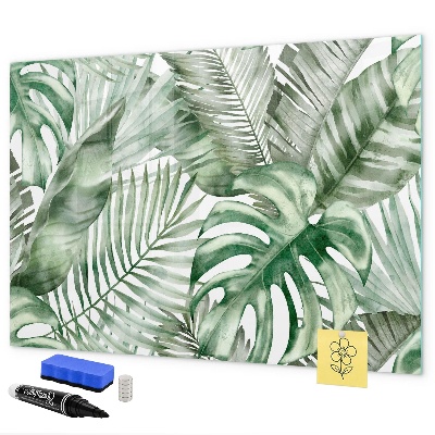 Tableau effaçable magnétique Affiche verte avec photos et accessoires