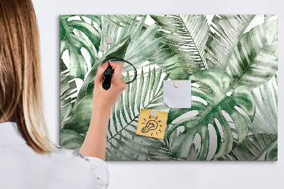 Tableau effaçable magnétique Affiche verte avec photos et accessoires
