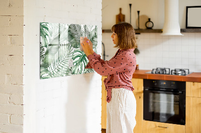 Tableau effaçable magnétique Affiche verte avec photos et accessoires