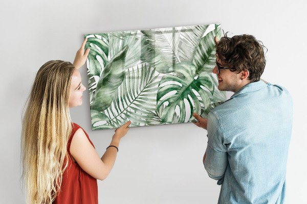 Tableau effaçable magnétique Affiche verte avec photos et accessoires