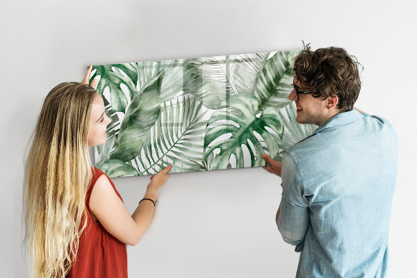 Tableau effaçable magnétique Affiche verte avec photos et accessoires