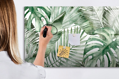 Tableau effaçable magnétique Affiche verte avec photos et accessoires