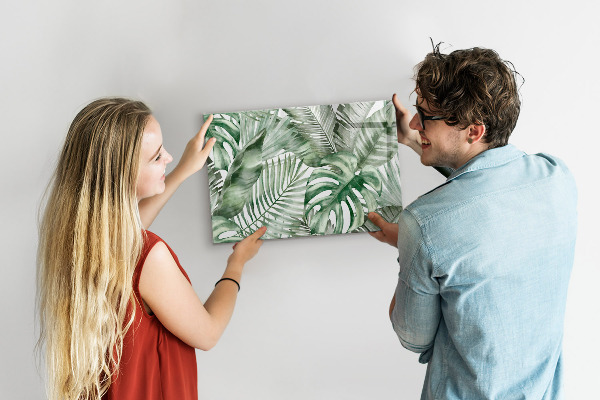 Tableau effaçable magnétique Affiche verte avec photos et accessoires