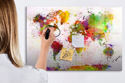 Tableau effaçable magnétique Carte colorée avec des spots photos