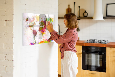 Tableau effaçable magnétique Carte colorée avec des spots photos
