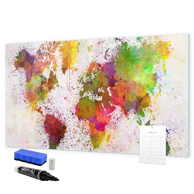 Tableau effaçable magnétique Carte colorée avec des spots photos