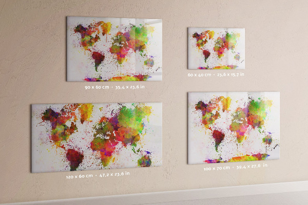 Tableau effaçable magnétique Carte colorée avec des spots photos