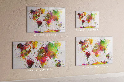 Tableau effaçable magnétique Carte colorée avec des spots photos