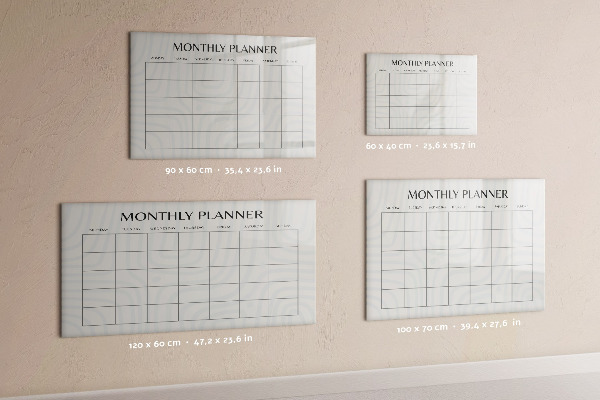 Tableau effaçable magnétique Agenda mensuel avec espace pour photos