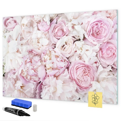 Tableau magnétique effaçable Tableau fleuri pour notes et photos