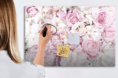 Tableau magnétique effaçable Tableau fleuri pour notes et photos