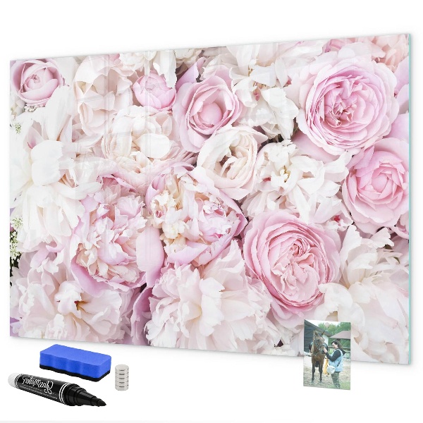 Tableau magnétique effaçable Tableau fleuri pour notes et photos