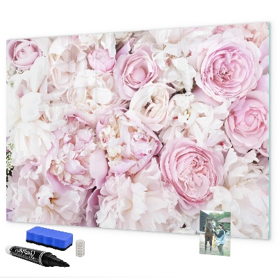 Tableau magnétique effaçable Tableau fleuri pour notes et photos