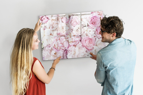 Tableau magnétique effaçable Tableau fleuri pour notes et photos